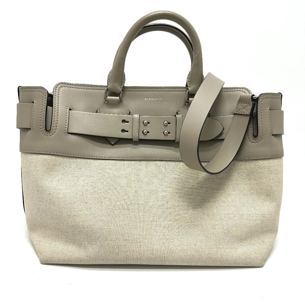 BURBERRY BELT BAG MEDIUM 2WAY BAG HAND BAG: BURBERRY Belt bag medium 2WAY bag Hand Bag Brand: BURBERRY Type/Style: Hand Bag Material: Canvas / Leather Color: Beige Size: W19.1?H11.6?D7.5inch / W48.5cm H29.5cm D19cm Handle: 12.2inch / 31cm A