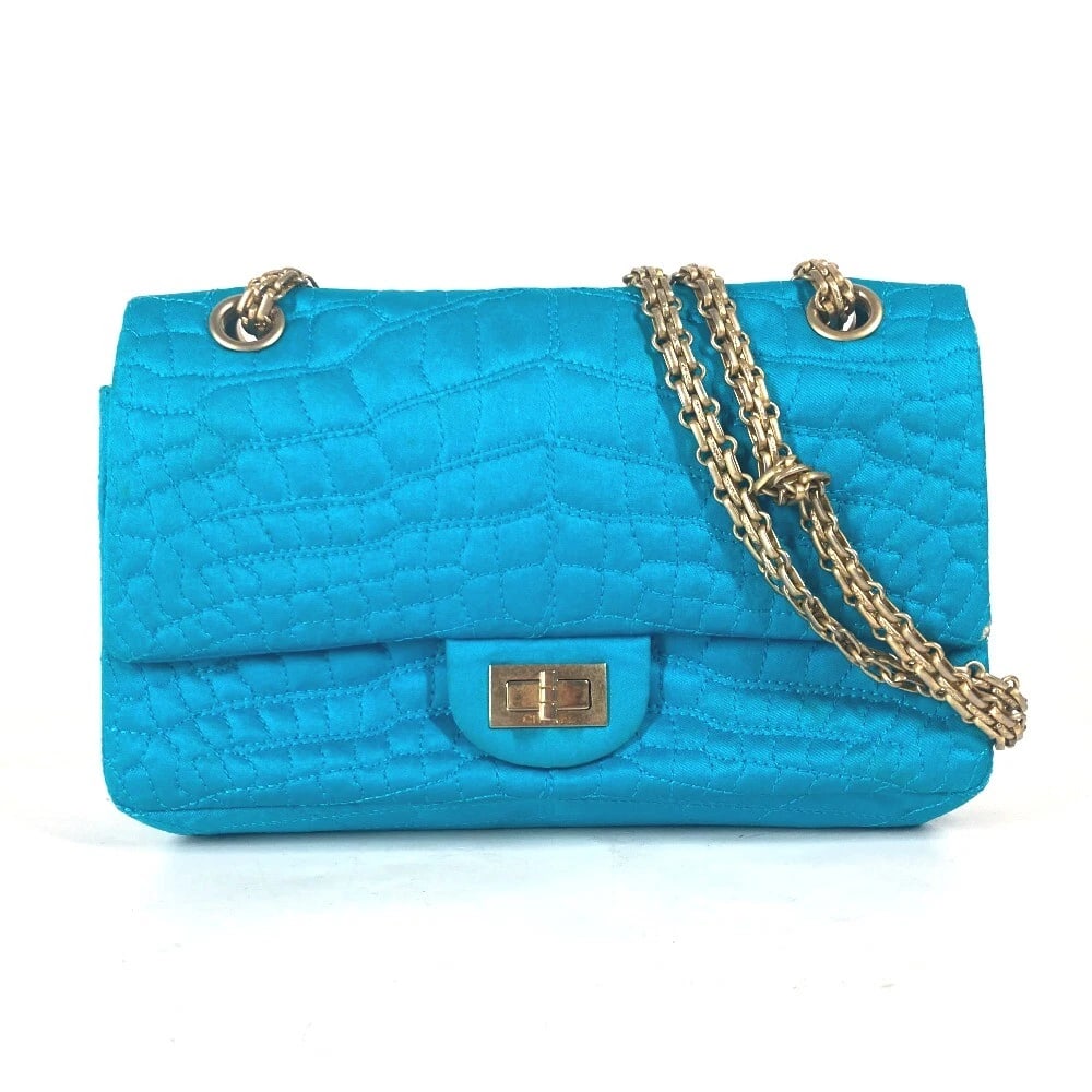 CHANEL CROSSBODY DOUBLE CHAIN FITTINGS SHOULDER BAG: CHANEL Crossbody Double Chain Fittings Shoulder Bag Brand: CHANEL Type/Style: Shoulder Bag Material: Nylon Color: Blue/Gold Hardware Size: W9.4?H6.1?D2.0inch / W24cm H15.5cm D5cm Shoulder longest: