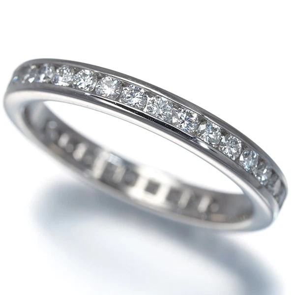TIFFANY&CO. DIAMOND CHANNEL SET WEDDING BAND FULL ETERNITY RING 950 PLATINUM: Tiffany&Co. Diamond Channel Set Wedding Band Full Eternity Ring 950 Platinum Brand: Tiffany & Co. Type/Style: Ring Material: 950 Platinum Main Stone Natural Color: Platinum Size: US 5 Accessories: