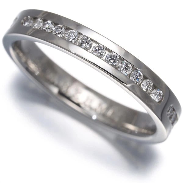 HERMES DIAMOND EMPREINTE FULL ETERNITY RING 950 PLATINUM: HERMES Diamond Empreinte Full Eternity Ring 950 Platinum Brand: HERMES Type/Style: Ring Material: 950 Platinum Main Stone Natural Color: Platinum Size: US 5 - 5.25 Accessories: None Access