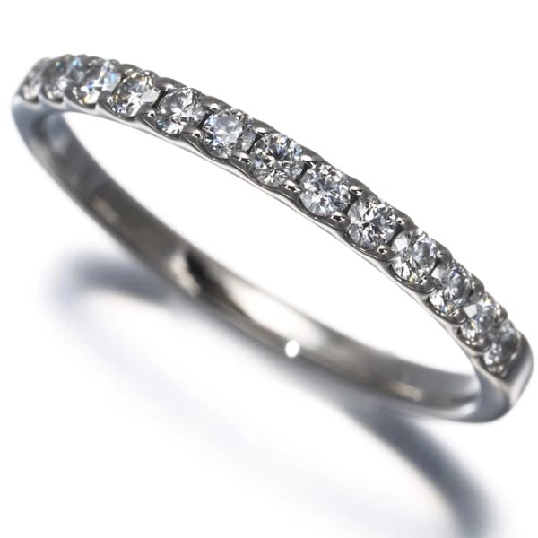DIAMOND SHIRAISHI DIAMOND HALF ETERNITY RING 950 PLATINUM: DIAMOND SHIRAISHI Diamond Half Eternity Ring 950 Platinum Brand: DIAMOND SHIRAISHI Type/Style: Ring Material: 950 Platinum Main Stone Natural Color: Platinum Size: US 4.5 Accessories: None