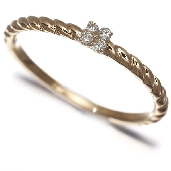 DIAMOND FLOWER RING 18K 750 YELLOW GOLD (1 of 2)