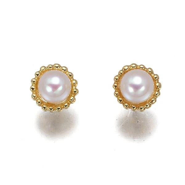 MIKIMOTO AKOYA PEARL EARRINGS 18K 750 YELLOW GOLD: Mikimoto Akoya Pearl Earrings 18K 750 Yellow Gold Brand: MIKIMOTO Type/Style: Earring Material: 18K 750 Yellow Gold Main Stone Cultured Color: Yellow Gold Size: Design Diameter :Approximately 6.0mm