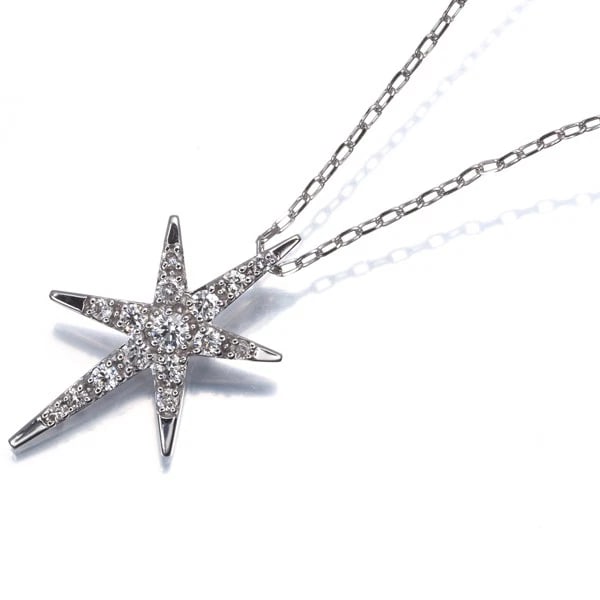 DIAMOND STAR NECKLACE 18K 750 WHITE GOLD: Diamond Star Necklace 18K 750 White Gold Brand: Unbranded Type/Style: Necklace Material: 18K 750 White Gold Main Stone Natural Color: White Gold Size: Necklace length: 45cmAdjUS table to short length 