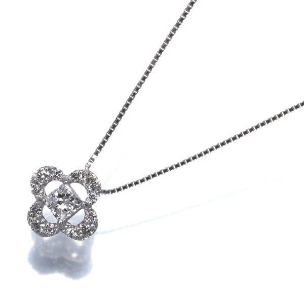 DIAMOND PRINCESS-CUT NECKLACE 950 850 PLATINUM: Diamond Princess-cut Necklace 950 850 Platinum Brand: Unbranded Type/Style: Necklace Material: 950 850 Platinum Main Stone Natural Color: Platinum Size: Necklace length: 44cmAdjUS table to short lengt