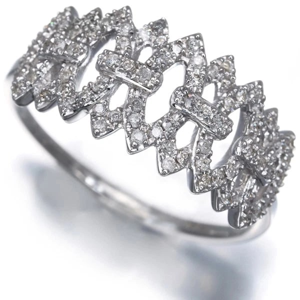 DIAMOND OPENWORK RING 18K 750 WHITE GOLD: Diamond Openwork Ring 18K 750 White Gold Brand: Unbranded Type/Style: Ring Material: 18K 750 White Gold Main Stone Natural Color: White Gold Size: US 5.75-6 Accessories: None Accessories N