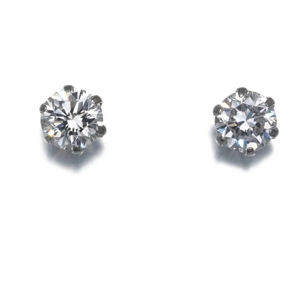 DIAMOND SOLITAIRE EARRINGS 900 PLATINUM (1 of 3)