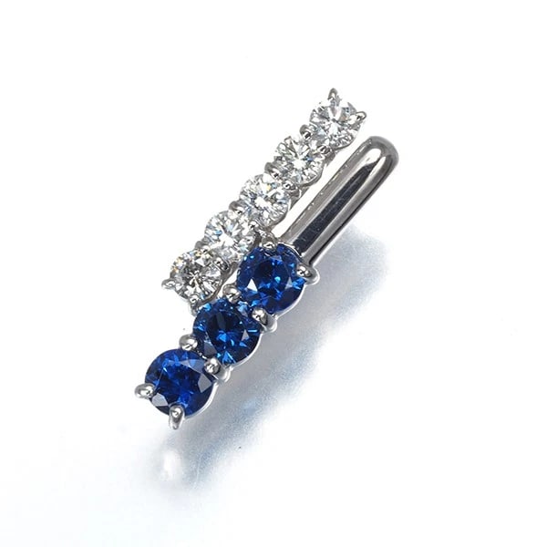 SAPPHIRE DIAMOND PENDANT 18K 750 WHITE GOLD: Sapphire Diamond Pendant 18K 750 White Gold Brand: Unbranded Type/Style: Pendant Material: 18K 750 White Gold Main Stone Natural Color: White Gold Size: Design size: 17.2 x 5.6mm Bail inner diameter: 