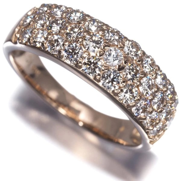 DIAMOND PAVED RING 18K 750 ROSE GOLD: Diamond Paved Ring 18K 750 Rose Gold Brand: Unbranded Type/Style: Ring Material: 18K 750 Rose Gold Main Stone Natural Color: Rose Gold Size: US 5.75-6 Accessories: None Accessories Notice: