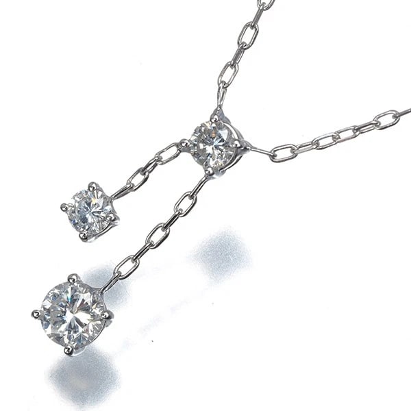 DIAMOND 3P DROP NECKLACE 18K 750 WHITE GOLD: Diamond 3P Drop Necklace 18K 750 White Gold Brand: Unbranded Type/Style: Necklace Material: 18K 750 White Gold Main Stone Natural Color: White Gold Size: Necklace length: 45cm AdjUS table to short len