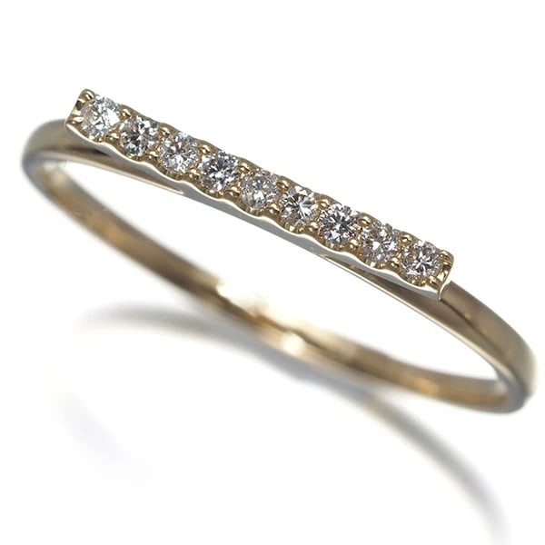 DIAMOND 9P BAR RING 18K 750 YELLOW GOLD: Diamond 9P Bar Ring 18K 750 Yellow Gold Brand: Unbranded Type/Style: Ring Material: 18K 750 Yellow Gold Main Stone Natural Color: Yellow Gold Size: US 9.25 Accessories: None Accessories No
