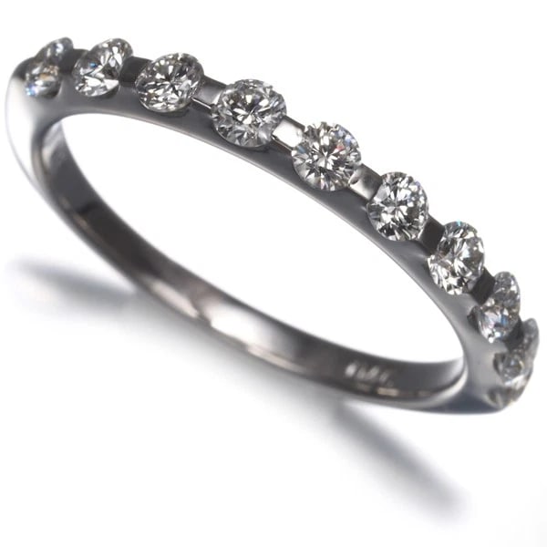 DIAMOND 10P HALF ETERNITY RING 18K 750 WHITE GOLD: Diamond 10P Half Eternity Ring 18K 750 White Gold Brand: Unbranded Type/Style: Ring Material: 18K 750 White Gold Main Stone Natural Color: White Gold Size: US 4.5 Accessories: None Accesso