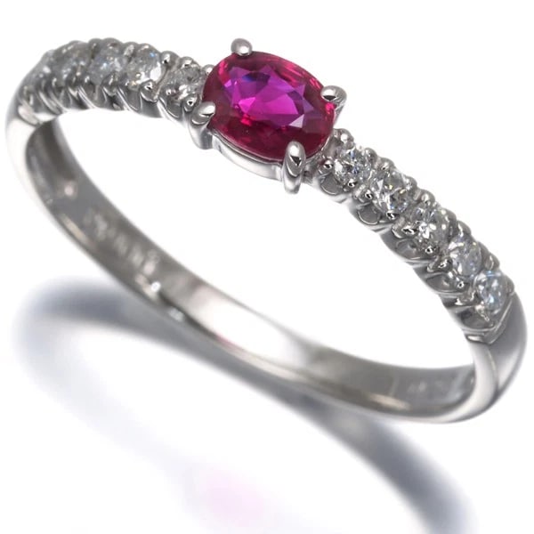 RUBY DIAMOND RING 900 PLATINUM (1 of 3)