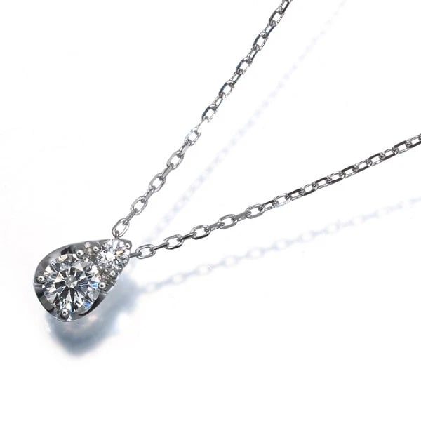 PONTE VECCHIO DIAMOND TEARDROP NECKLACE 999 PLATINUM/850 PLATINUM: Ponte Vecchio Diamond Teardrop Necklace 999 Platinum/850 Platinum Brand: Ponte Vecchio Type/Style: Necklace Material: 18K 750 White Gold Main Stone Natural Color: White Gold Size: Necklace length: 36 