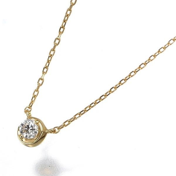 STAR JEWELRY DIAMOND MOON SETTING SOLITAIRE NECKLACE 18K YG (1 of 2)