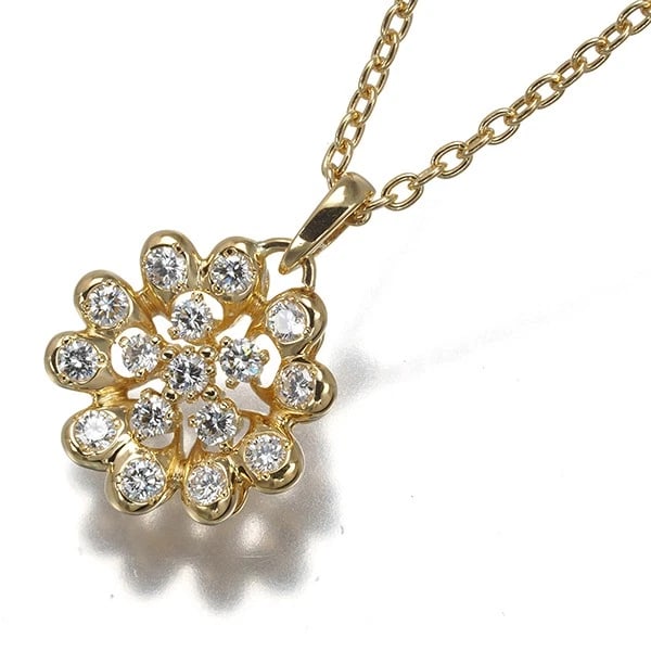 CHRISTIAN DIOR DIAMOND FLOWER NECKLACE 18K 750 YELLOW GOLD: Christian Dior Diamond Flower Necklace 18K 750 Yellow Gold Brand: Christian Dior Type/Style: Necklace Material: 18K 750 Yellow Gold Main Stone Natural Color: Yellow Gold Size: Necklace length: 37 / 40