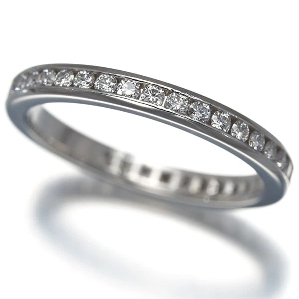 TIFFANY&CO. DIAMOND CHANNEL SET WEDDING BAND FULL ETERNITY RING PT 950: Tiffany&Co. Diamond Channel Set Wedding Band Full Eternity Ring Pt 950 Brand: Tiffany & Co. Type/Style: Ring Material: Pt 950 Main Stone Natural Color: Platinum Size: US 5.25 Accessories: None