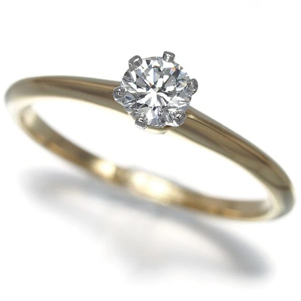 TIFFANY&CO. DIAMOND SOLITAIRE RING 18K YG/PT 950 (1 of 2)