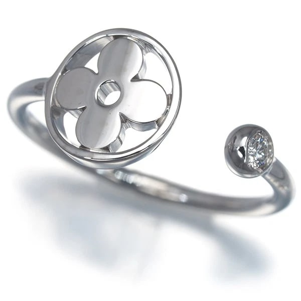 LOUIS VUITTON DIAMOND IDYLLE BLOSSOM RING 18K 750 WHITE GOLD: Louis Vuitton Diamond Idylle Blossom Ring 18K 750 White Gold Brand: Louis Vuitton Type/Style: Ring Material: 18K 750 White Gold Main Stone Natural Color: White Gold Size: US 5 Accessories: None