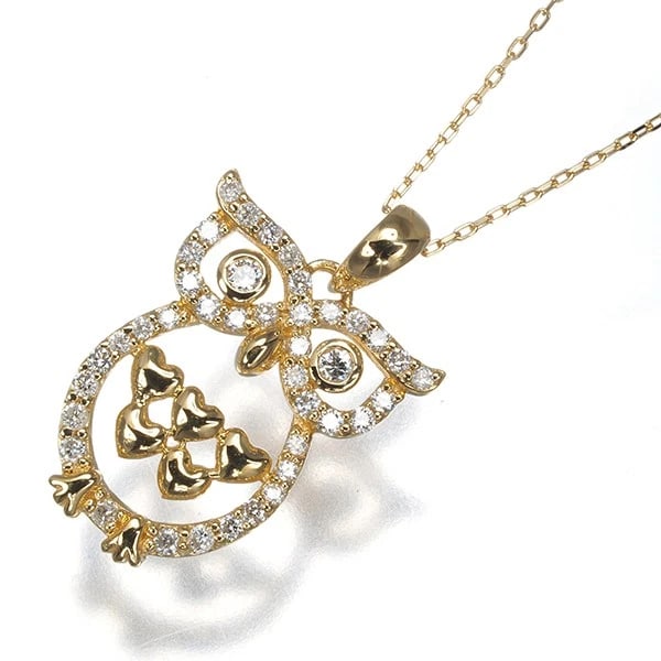 DIAMOND OWL NECKLACE 18K 750 YELLOW GOLD: Diamond Owl Necklace 18K 750 Yellow Gold Brand: Unbranded Type/Style: Necklace Material: 18K 750 Yellow Gold Main Stone Natural Color: Yellow Gold Size: Necklace length: 45cmPendant size: 15.6 x 13.0m