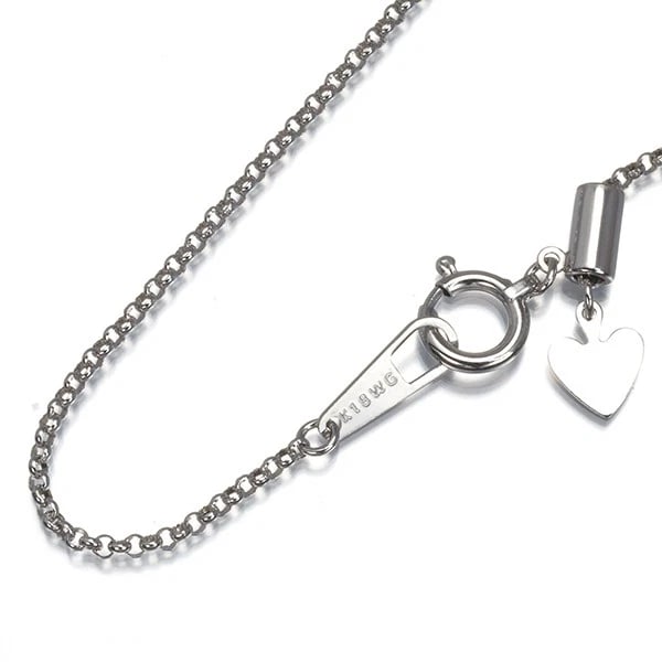 ROLO CHAIN NECKLACE 18K 750 WHITE GOLD: Rolo Chain Necklace 18K 750 White Gold Brand: Unbranded Type/Style: Necklace Material: 18K 750 White Gold Color: White Gold Size: Necklace length: 45cmAdjUS table to short length with an extenderNeckl
