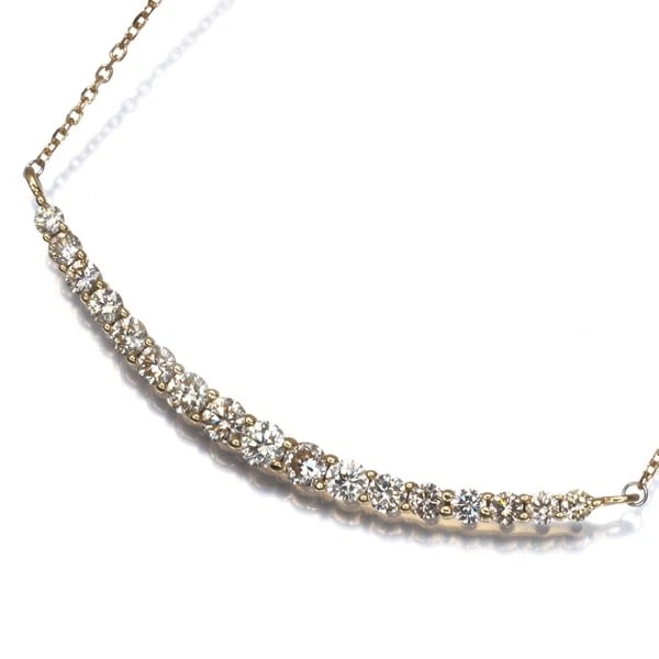 DIAMOND NECKLACE 18K 750 YELLOW GOLD: Diamond Necklace 18K 750 Yellow Gold Brand: None Type/Style: Necklace Material: 18K 750 Yellow Gold Main Stone Natural Color: Yellow Gold Size: Necklace length: 46cmAdjUS table to short length with an