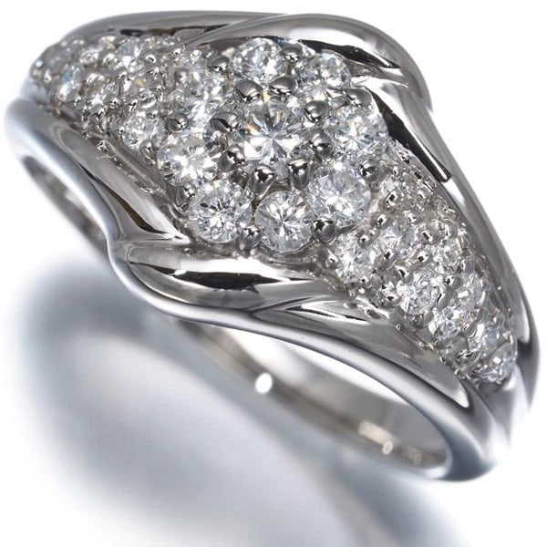 DIAMOND PAVED RING 900 PLATINUM: Diamond Paved Ring 900 Platinum Brand: Unbranded Type/Style: Ring Material: 900 Platinum Main Stone Natural Color: Platinum Size: US 6.5 Accessories: None Accessories Notice: When purchasing