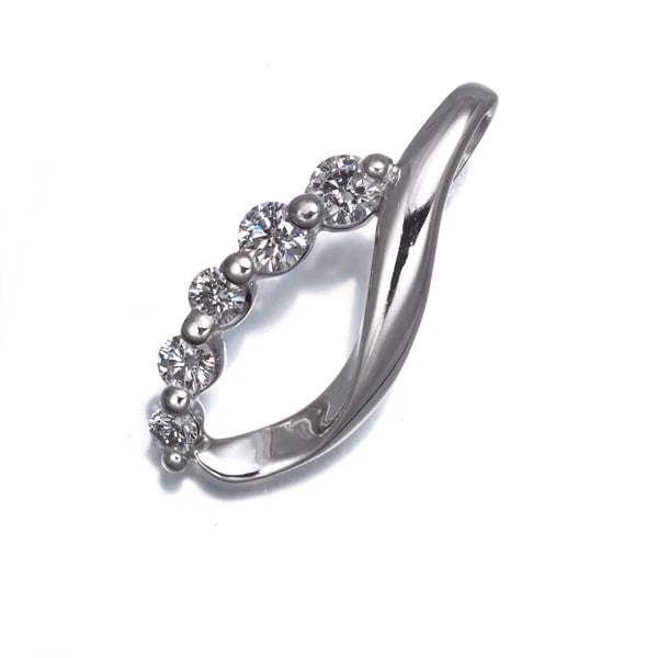 DIAMOND 5P PENDANT 900 PLATINUM: Diamond 5P Pendant 900 Platinum Brand: Unbranded Type/Style: Pendant Material: 900 Platinum Main Stone Natural Color: Platinum Size: Design size: 21.8 x 9.8mm Bail inner diameter: 3.6 x 1.6mm Acce