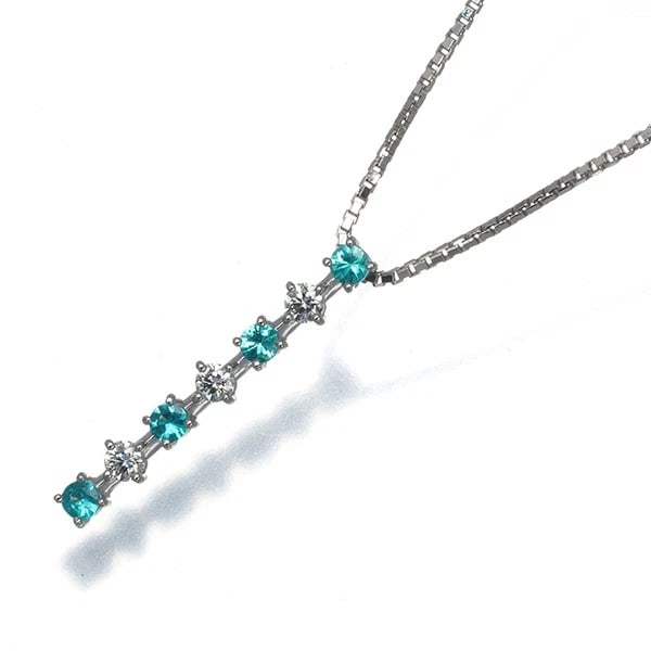 TASAKI PARAIBA TOURMALINE DIAMOND BAR NECKLACE 900 850 PLATINUM: TASAKI Paraiba Tourmaline Diamond Bar Necklace 900 850 Platinum Brand: TASAKI Type/Style: Necklace Material: 900 850 Platinum Main Stone Natural Color: Platinum Size: Necklace length: 45cm AdjUS table