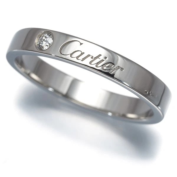 CARTIER DIAMOND C DE CARTIER WEDDING BAND RING 950 PLATINUM: Cartier Diamond C de Cartier Wedding Band Ring 950 Platinum Brand: Cartier Type/Style: Ring Material: 950 Platinum Main Stone Natural Color: Platinum Size: US 7.25 Accessories: None Access