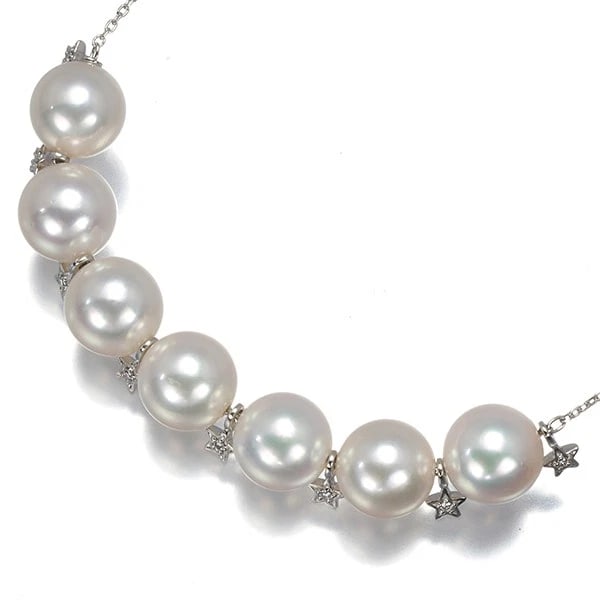 STAR JEWELRY AKOYA PEARL DIAMOND NECKLACE 950 PLATINUM: STAR JEWELRY Akoya Pearl Diamond Necklace 950 Platinum Brand: STAR JEWELRY Type/Style: Necklace Material: 950 Platinum Main Stone Cultured Color: Platinum Size: Necklace length: 38 - 43cmPendant size: