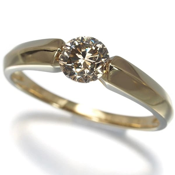 BROWN DIAMOND SOLITAIRE RING 18K 750 YELLOW GOLD: Brown Diamond Solitaire Ring 18K 750 Yellow Gold Brand: None Type/Style: Ring Material: 18K 750 Yellow Gold Main Stone Natural Color: Yellow Gold Size: US 7.25-7.5 Accessories: None Access