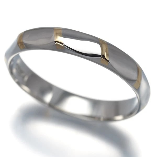 CELINE WEDDING BAND BICOLOR RING 850 PLATINUM/18K 750 YELLOW GOLD: CELINE Wedding Band Bicolor Ring 850 Platinum/18K 750 Yellow Gold Brand: CELINE Type/Style: Ring Material: 850 Platinum/18K 750 Yellow Gold Color: YG Pt Size: US 7.75 Accessories: None Acc