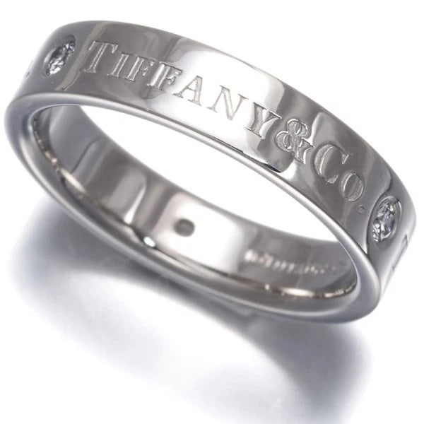 TIFFANY&CO. DIAMOND FLAT BAND 3P RING 950 PLATINUM: Tiffany&Co. Diamond Flat Band 3P Ring 950 Platinum Brand: Tiffany & Co. Type/Style: Ring Material: 950 Platinum Main Stone Natural Color: Platinum Size: US 4.75 Accessories: None Accessori