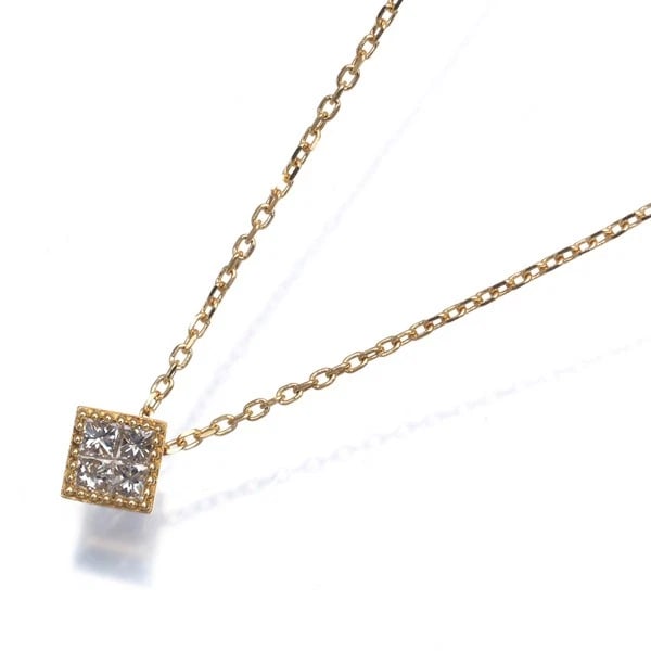 VENDOME PRINCESS-CUT DIAMOND MYSTERY-SETTING NECKLACE 18K 750 YELLOW GOLD: VENDOME Princess-cut Diamond Mystery-setting Necklace 18K 750 Yellow Gold Brand: VENDOME Type/Style: Necklace Material: 18K 750 Yellow Gold Main Stone Natural Color: Yellow Gold Size: Necklace