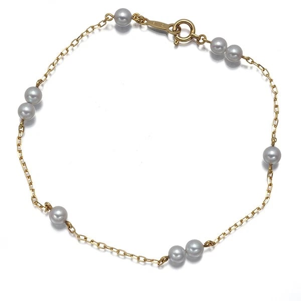 MIKIMOTO BABY AKOYA PEARL STATION BRACELET 18K 750 YELLOW GOLD: Mikimoto Baby Akoya Pearl Station Bracelet 18K 750 Yellow Gold Brand: MIKIMOTO Type/Style: Bracelet Material: 18K 750 Yellow Gold Main Stone Cultured Color: Yellow Gold Size: Inner circumference: 17.5