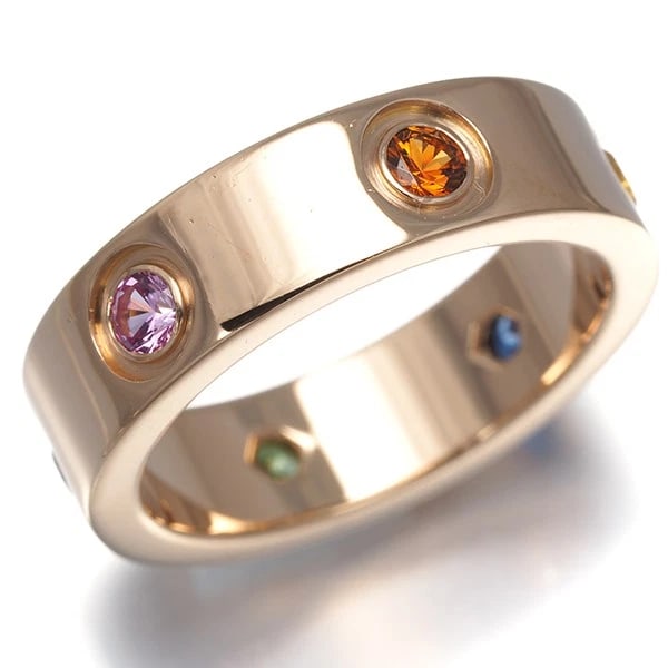 CARTIER SAPPHIRE LOVE RING 18K 750 ROSE GOLD: Cartier Sapphire Love Ring 18K 750 Rose Gold Brand: Cartier Type/Style: Ring Material: 18K 750 Rose Gold Main Stone Natural Color: Rose Gold Size: US 5.25 - 5.5 Accessories: None Accessori