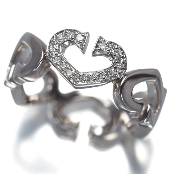 CARTIER DIAMOND C HEART OF CARTIER RING 18K 750 WHITE GOLD: Cartier Diamond C Heart of Cartier Ring 18K 750 White Gold Brand: Cartier Type/Style: Ring Material: 18K 750 White Gold Main Stone Natural Color: White Gold Size: US 5.75 - 6 Accessories: None