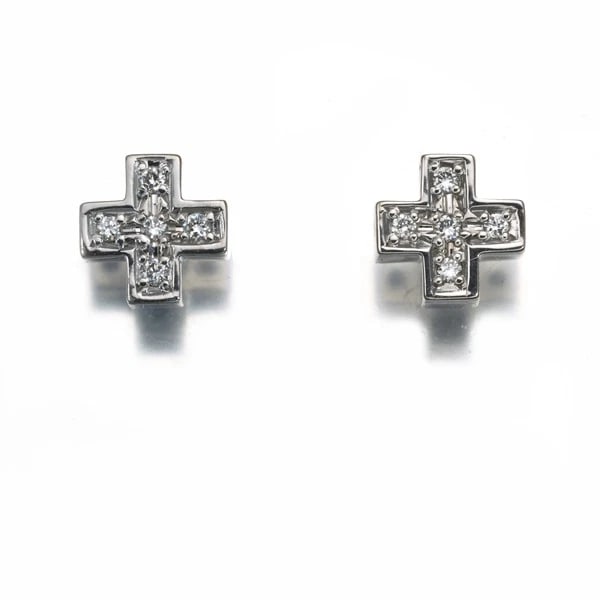 MIKIMOTO PERLITA DIAMOND CROSS EARRINGS 18K 750 WHITE GOLD: Mikimoto PERLITA Diamond Cross Earrings 18K 750 White Gold Brand: MIKIMOTO PERLITA Type/Style: Earring Material: 18K 750 White Gold Main Stone Natural Color: WG Size: Design size: 6.2 x 6.2mm Acces