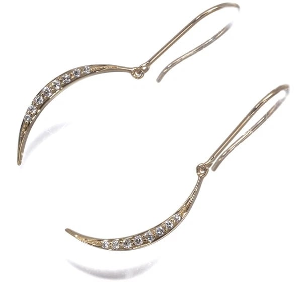 DIAMOND DROP HOOK EARRINGS 18K 750 YELLOW GOLD: Diamond Drop Hook Earrings 18K 750 Yellow Gold Brand: Unbranded Type/Style: Earrings Material: 18K 750 Yellow Gold Main Stone Natural Color: Yellow Gold Size: Design size: 19.0 x 2.0mm Earring total l