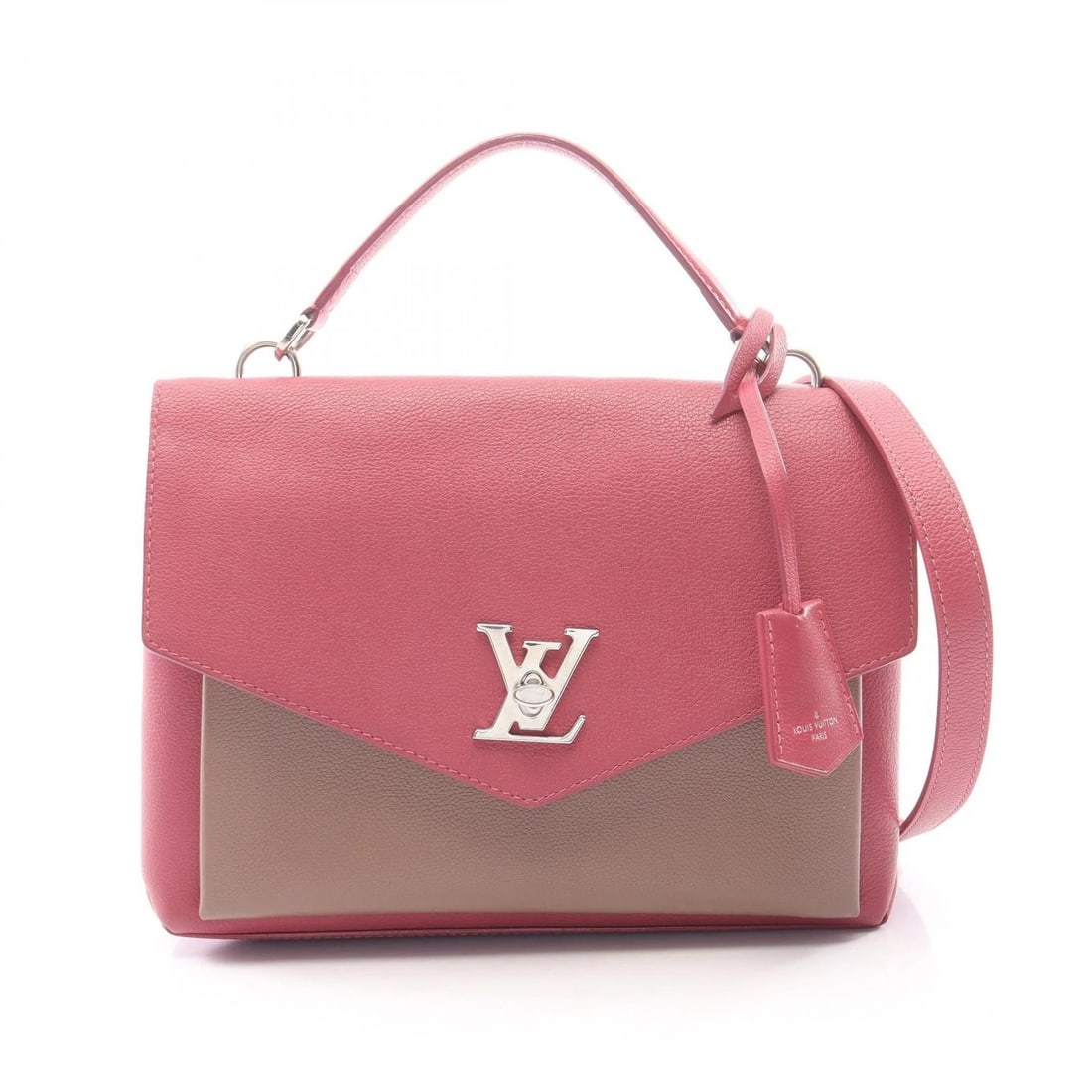LOUIS VUITTON MYLOCKME SATCHEL SHOULDER CROSSBODY HANDBAG: LOUIS VUITTON MyLockme Satchel Shoulder Crossbody Handbag Brand: LOUIS VUITTON Type/Style: Handbag Material: Exterior Material leather Color: Exterior Color Pink?ish colors and Gray?ish colors Size: H