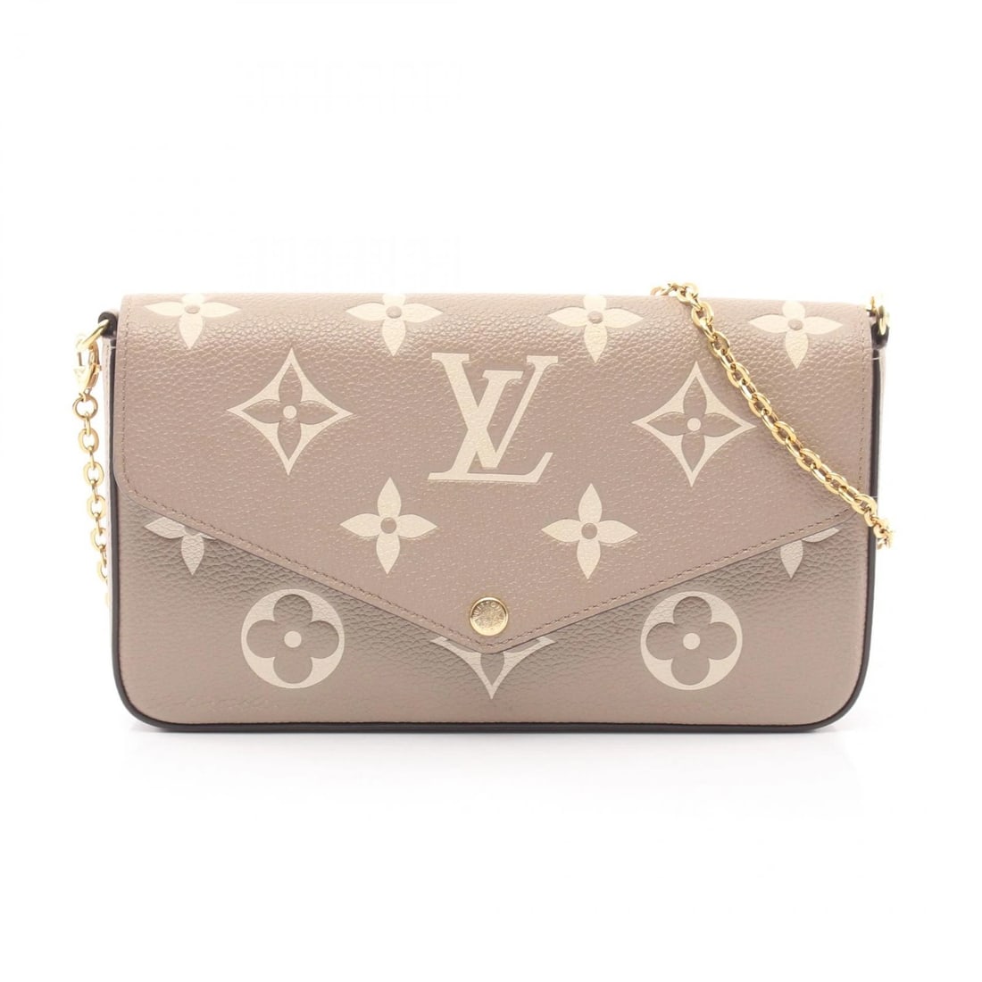 LOUIS VUITTON POCHETTE FELICE SHOULDER BAG: LOUIS VUITTON Pochette Felice Shoulder Bag Brand: LOUIS VUITTON Type/Style: Shoulder Bag Material: Exterior Material Monogram empreinte and leather Color: Exterior Color Turtle claim / Beige?ish color