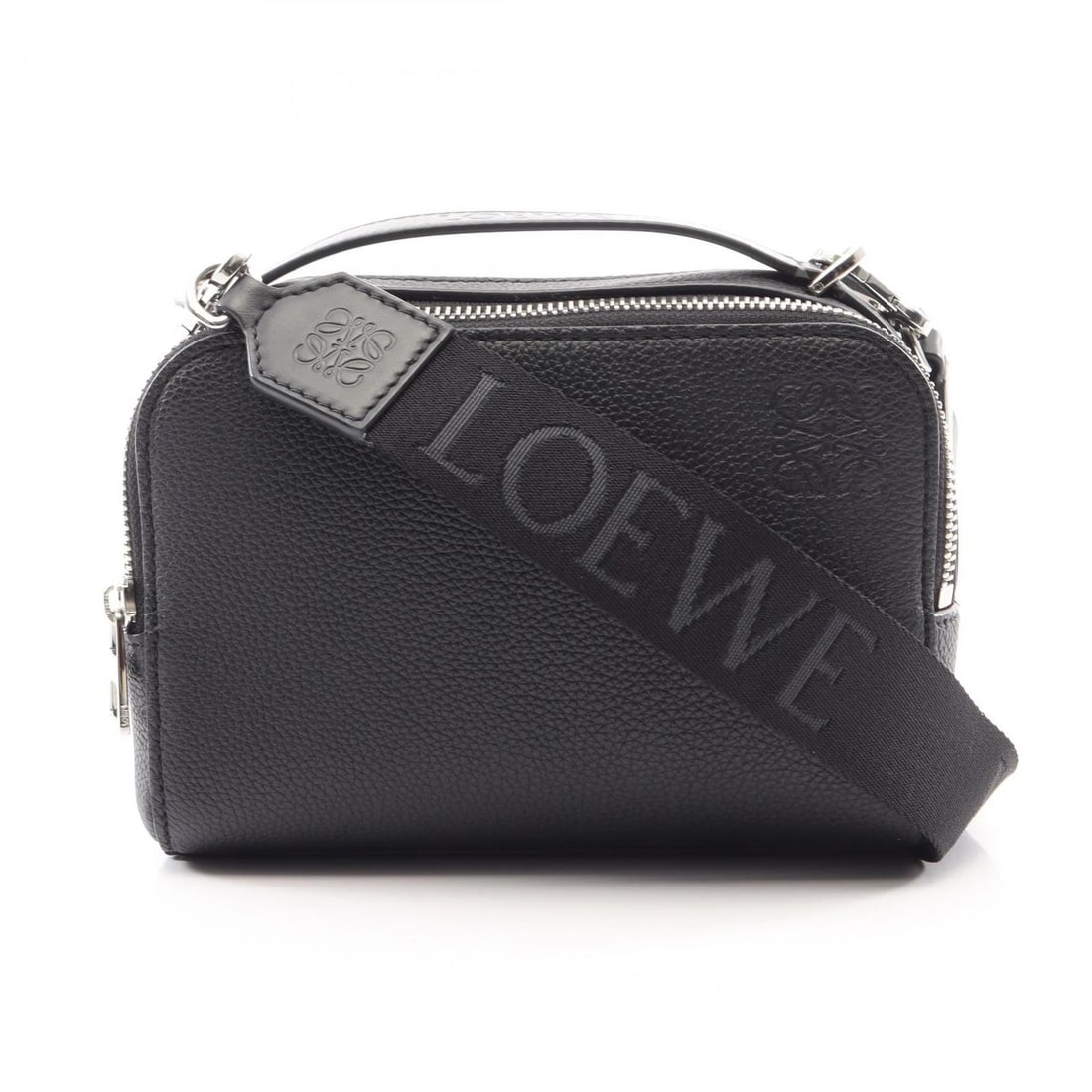 LOEWE CROSSBODY CAMERA BAG MINI 2-WAY HANDBAG: LOEWE Crossbody Camera Bag Mini 2-Way Handbag Brand: LOEWE Type/Style: Handbag Material: Exterior Material leather Color: Exterior Color Black?ish colors Size: H:13cm x W:18cm x D:7cm (H:5.1" x W:7.1"