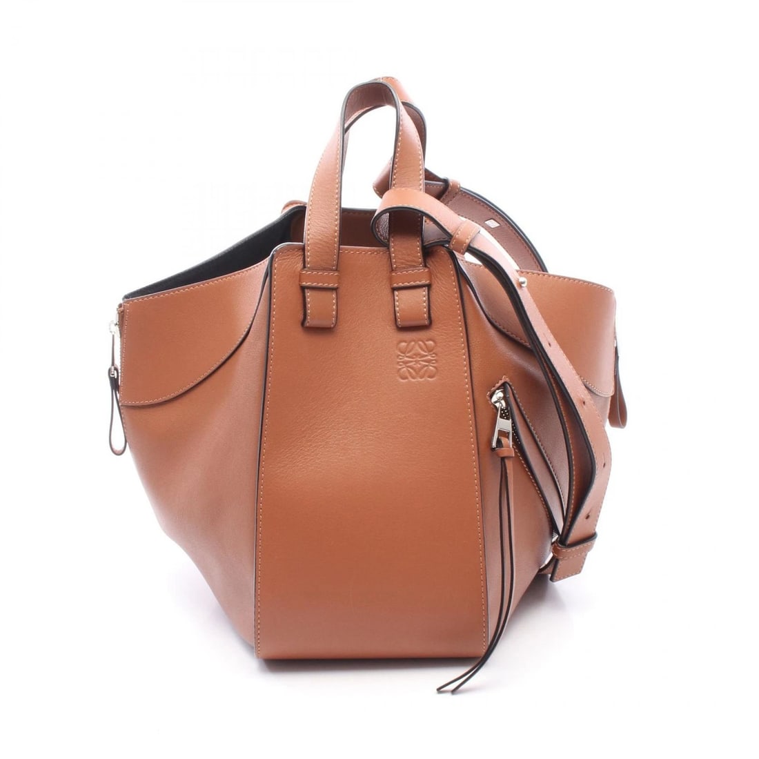 LOEWE HAMMOCK SMALL 2-WAY SHOULDER HANDBAG: LOEWE HAMMOCK SMALL 2-Way Shoulder Handbag Brand: LOEWE Type/Style: Handbag Material: Exterior Material leather Color: Exterior Color Brown?ish colors Size: H:25cm x W:14cm x D:25cm (H:9.8" x W:5.5" x