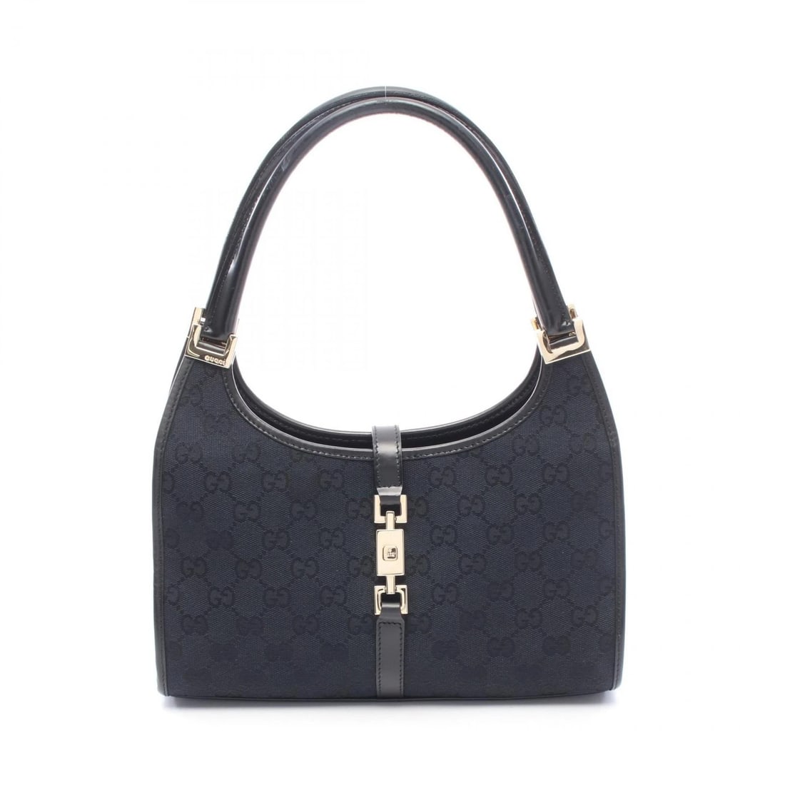 GUCCI JACKIE GG CANVAS HANDBAG CANVAS LEATHER BLACK (1 of 3)