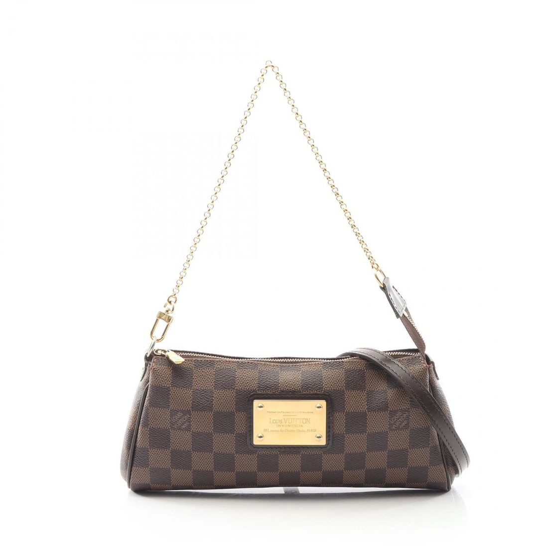 LOUIS VUITTON EVA CHAIN CROSSBODY SHOULDER HANDBAG: LOUIS VUITTON Eva Chain Crossbody Shoulder Handbag Brand: LOUIS VUITTON Type/Style: Handbag Material: Exterior Material PVC coated canvas and leather Color: Exterior Color Brown?ish colors Size: H:12c
