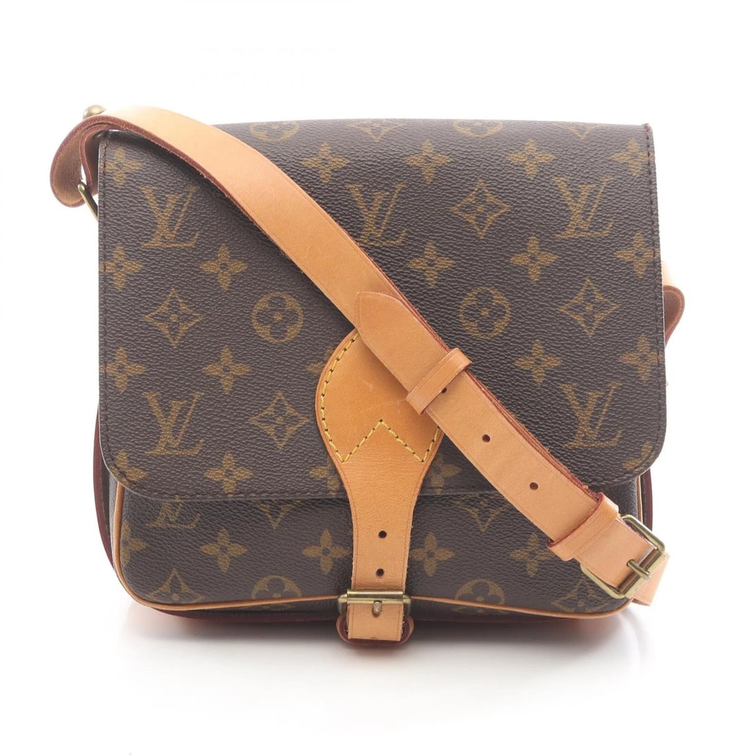 LOUIS VUITTON CARTOUCHIERE MM SHOULDER CROSSBODY BAG: LOUIS VUITTON Cartouchiere MM Shoulder crossbody Bag Brand: LOUIS VUITTON Type/Style: Shoulder Bag Material: Exterior Material PVC coated canvas Color: Exterior Color Brown Size: H:18cm x W:21cm x D:7