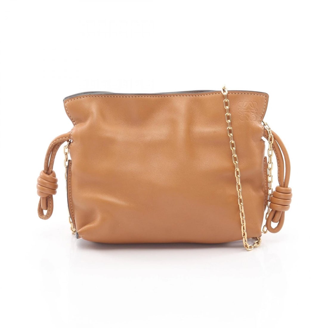 LOEWE NANO FLAMENCO CLUTCH CHAIN SHOULDER BAG: LOEWE Nano Flamenco Clutch Chain Shoulder Bag Brand: LOEWE Type/Style: Shoulder Bag Material: Exterior Material leather Color: Exterior Color Brown?ish colors Size: H:12.5cm x W:15cm x D:4cm (H:4.9" x