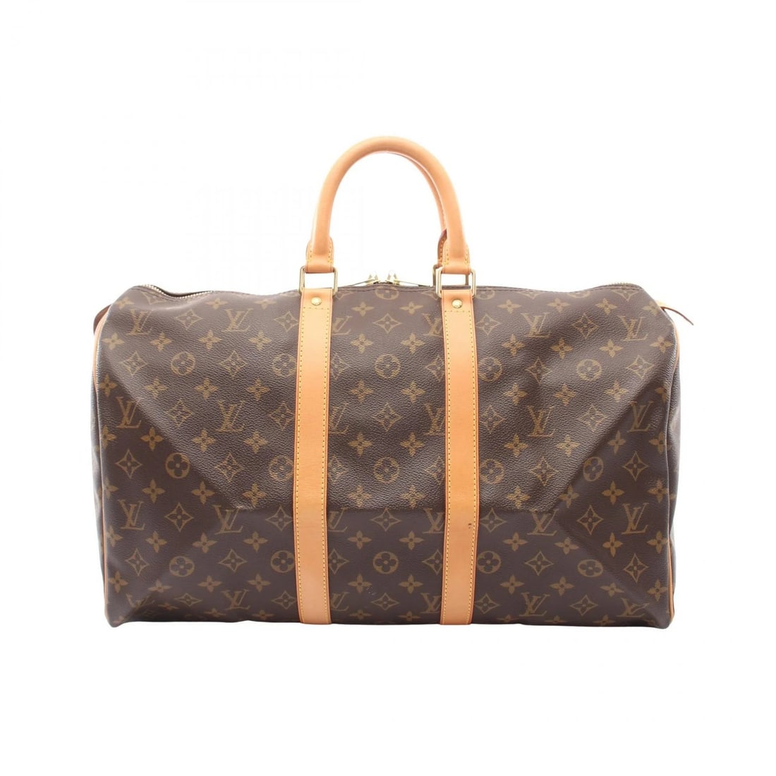 LOUIS VUITTON KEEPALL 45 TRAVEL HAND BAG: LOUIS VUITTON Keepall 45 travel hand bag Brand: LOUIS VUITTON Type/Style: Boston bag Material: Exterior Material Monogram and PVC coated canvas and leather Color: Exterior Color Brown?ish colors Size: