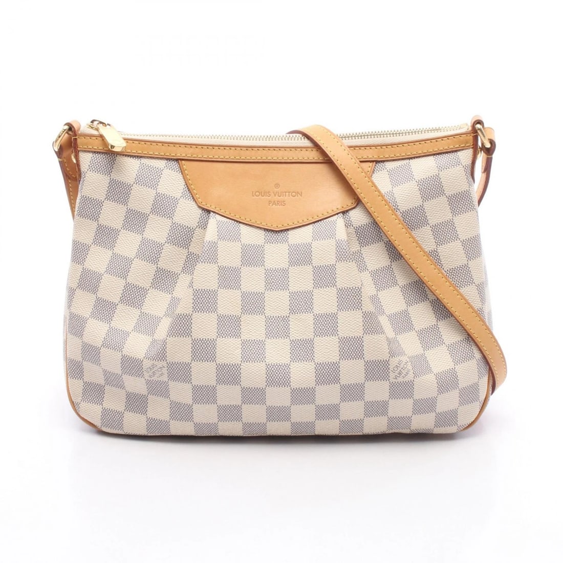 LOUIS VUITTON SIRACUSA PM SHOULDER CROSSBODY BAG: LOUIS VUITTON Siracusa PM Shoulder crossbody Bag Brand: LOUIS VUITTON Type/Style: Shoulder Bag Material: Exterior Material Damier Azur and PVC coated canvas and leather Color: Exterior Color Blue Azur